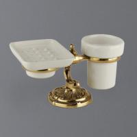 Стакан и мыльница Art&Max Barocco AM-1789-Cr Античное золото