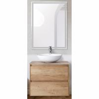 Комплект мебели для ванной BelBagno SET-KRAFT-600-RNN-CDEC-BB344-LOY со смесителем Rovere Nebrasca Nature, столешница - Cemento Decorato (с нанесением узора)