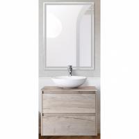 Комплект мебели для ванной BelBagno SET-KRAFT-600-RGB-C-BB344-LOY со смесителем Rovere Galifax Bianco, столешница - Cemento (без нанесения узора)