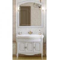 Комплект мебели для ванной Opadiris Лоренцо 100 Белый матовый со светильником Рустика Бронза