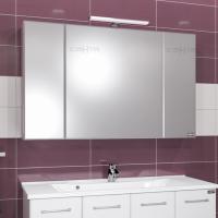 Зеркальный шкаф СанТа Стандарт 120 со светильником Белый