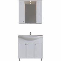 Комплект мебели для ванной San Star Бриз 90 12.1-1.4.1.+1WH110790+15.1-2.4.1. Белый матовый
