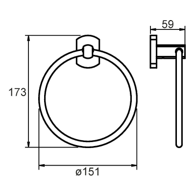 Кольцо для полотенец Milardo Neva NEVSML0M52 Хром
