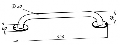 Поручень для инвалидов  прямой (ППР-09.01.500)