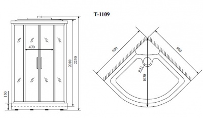 Душевая кабина Timo Comfort P 90x90 T-8809PC Clean Glass без гидромассажа