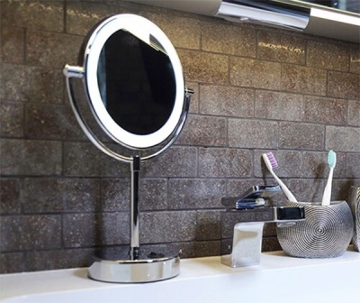 Косметическое зеркало WasserKRAFT K-1005 с подсветкой с увеличением Хром