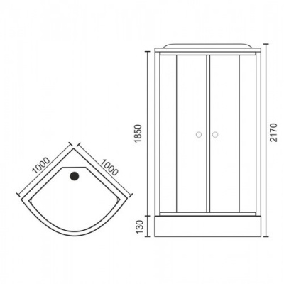 Душевая кабина Royal Bath НК 100x100 RB100HK7-BT-CH с гидромассажем стекло прозрачное задняя стенка Черная