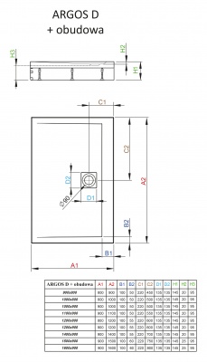 Акриловый поддон для душа Radaway Argos D 80x90x15 белый