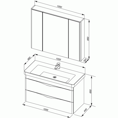 Комплект мебели для ванной Aquanet Орлеан 105 183182 подвесной Белый