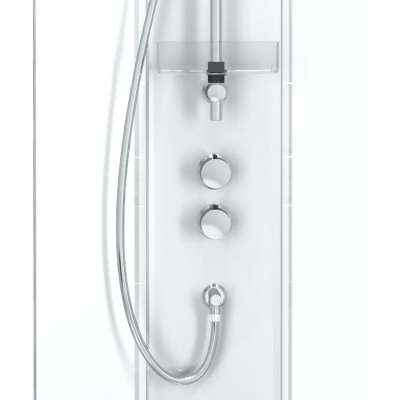 Душевая кабина Ido Showerama 10-5 100x100 пятиугольная профиль Белый стекло прозрачное