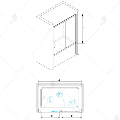 Шторка на ванну RGW Screens SC-62 180x150 профиль Хром стекло прозрачное