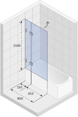 Шторка на ванну Riho Scandic S109 85 GC16200 профиль Хром стекло прозрачное