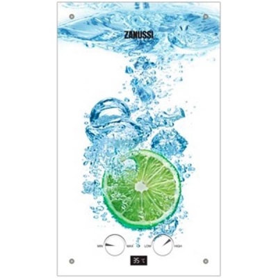 Водонагреватель газовый Zanussi GWH 10 Fonte Glass Lime с рисунком