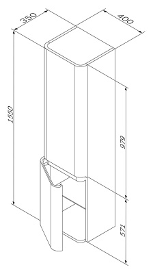 Шкаф пенал AM.PM Sensation 40 R M30CHR0406TF подвесной Табачный дуб