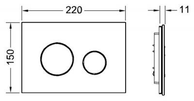 Кнопка смыва Tece Loop Glass 9240653 для унитаза Зеленая Хром глянцевый