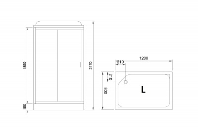 Душевая кабина Royal Bath HP 120х80 RB8120HP1-T-CH-L стекло прозрачное задняя стенка Белая