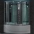 Душевой бокс SSWW BU610 L 140x140 с баней профиль Голубой сапфир матовый задняя стенка зеркальная