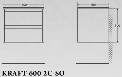 Комплект мебели для ванной BelBagno SET-KRAFT-600-BO-CDEC-BB344-LOY-GRT-600/800 с зеркалом и смесителем Bianco Opaco, столешница - Cemento Decorato (с нанесением узора)