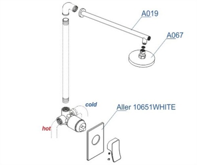 Душевая система WasserKRAFT Aller A12667WHITE Белый Хром