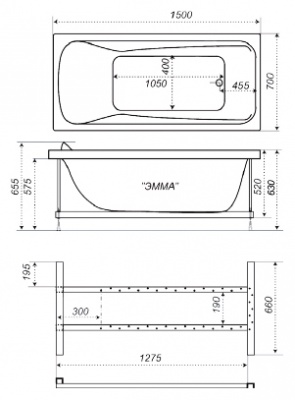 Акриловая ванна Triton Эмма 150x70 без гидромассажа