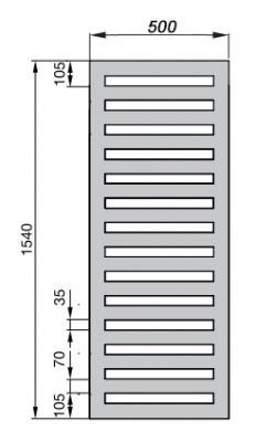 Полотенцесушитель Zehnder Metropolitan Bar MEP-150-050 Белый