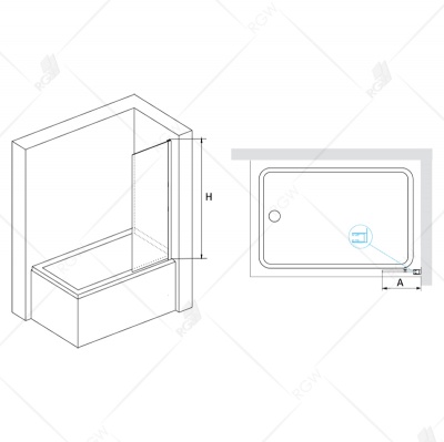 Шторка на ванну RGW Screens SC-56 40x150 профиль Хром стекло прозрачное