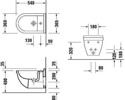 Биде Duravit Starck 3 2230150000 подвесное Белое