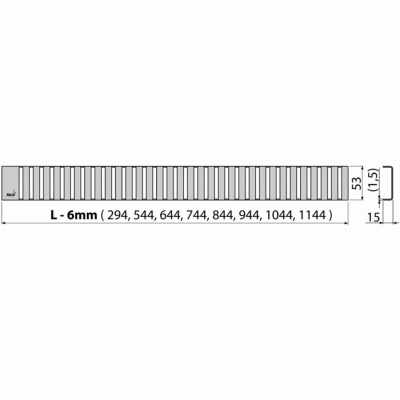 Решетка для лотка Alcaplast LINE-950M Хром матовый