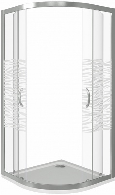 Душевой уголок Good Door Infinity R-100-W-CH 100x100 профиль Хром стекло с рисунком