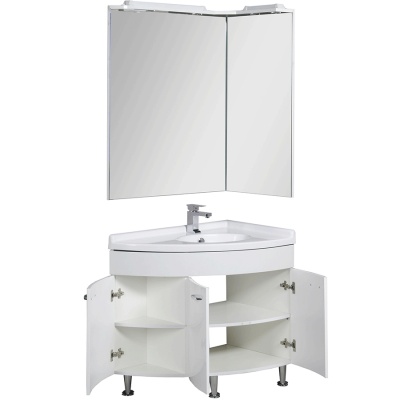 Комплект мебели для ванной Aquanet Корнер 55х80 R 161298 Белый