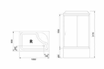 Душевая кабина Royal Bath BP 100х80 RB8100BP3-WC-R с гидромассажем