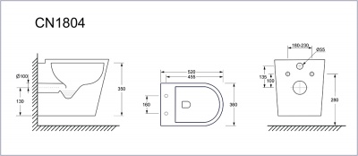 Унитаз Ceramica Nova Highlight Rimless CN1804 подвесной с сиденьем Микролифт