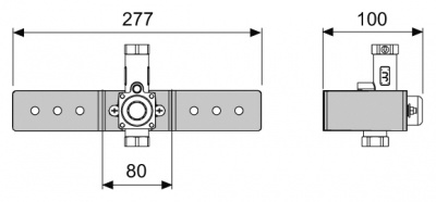 Клапан смыва писсуара Tece Profil 9370021 с монтажной пластиной без кнопки смыва
