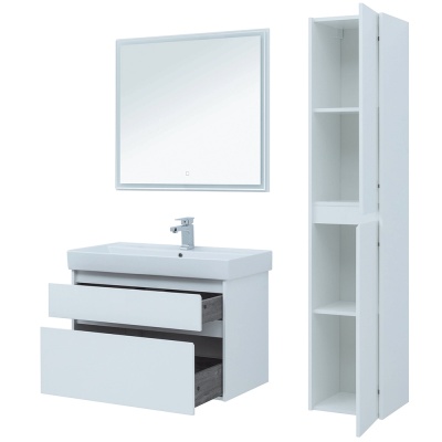 Комплект мебели для ванной Aquanet Nova Lite 90 243235 подвесной Белый