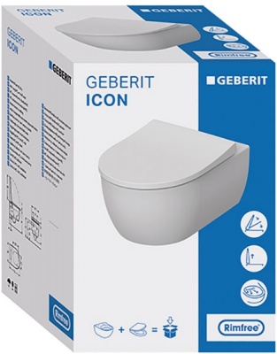 Комплект унитаза Geberit iCon 500.362.TC.I с инсталляцией Duofix с сиденьем Микролифт