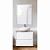 Комплект мебели для ванной BelBagno SET-KRAFT-600-BO-CDEC-BB344-LOY со смесителем Bianco Opaco, столешница - Cemento Decorato (с нанесением узора)