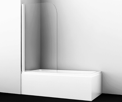 Шторка на ванну WasserKRAFT Leine 80x140 35P01-80W профиль Белый стекло прозрачное