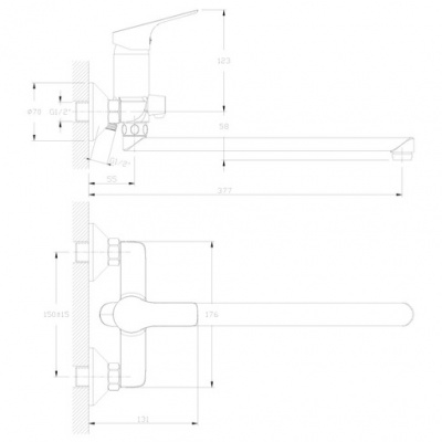 Смеситель Rossinka RS29-33 Хром