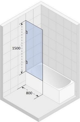 Шторка на ванну Riho Scandic S409 80 GC51300 профиль Хром стекло прозрачное