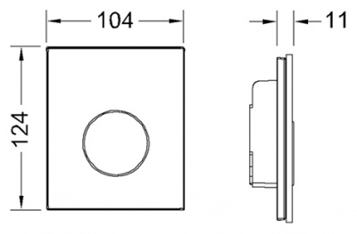 Кнопка смыва Tece Loop Urinal Glass 9242656 для писсуара Черная Хром глянцевый