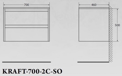 Комплект мебели для ванной BelBagno SET-KRAFT-700-RNN-CDEC-BB344-LOY со смесителем Rovere Nebrasca Nature, столешница - Cemento Decorato (с нанесением узора)