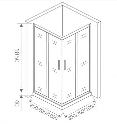 Душевой уголок Good Door Latte CR-90 90x90 профиль Белый стекло прозрачное