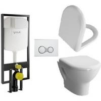 Комплект унитаза с инсталляцией Vitra Zentrum 9012B003-7205 с сиденьем и кнопкой смыва Хром