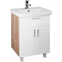 Тумба с раковиной Iddis Sena 60 Белая Светлое дерево