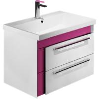 Тумба с раковиной Iddis Color Plus 70 подвесная Белая Розовая