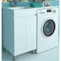 Тумба с раковиной СанТа Марс 110 L 700264+900106 Белая