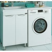 Тумба с раковиной СанТа Лидер 120 L 700218+900104 Белая