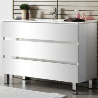 Тумба с раковиной SanVit Кубэ-3 100 в цвете Ral Белый глянец