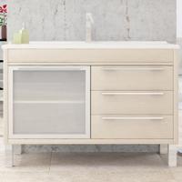 Тумба с раковиной SanVit Новелла Lux 120 в цвете Ral Желтый глянец