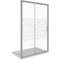Душевая дверь в нишу Good Door Infinity WTW-130-W-CH 130 профиль Хром стекло с рисунком